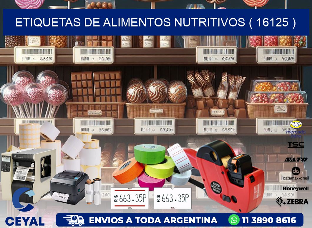 ETIQUETAS DE ALIMENTOS NUTRITIVOS ( 16125 )