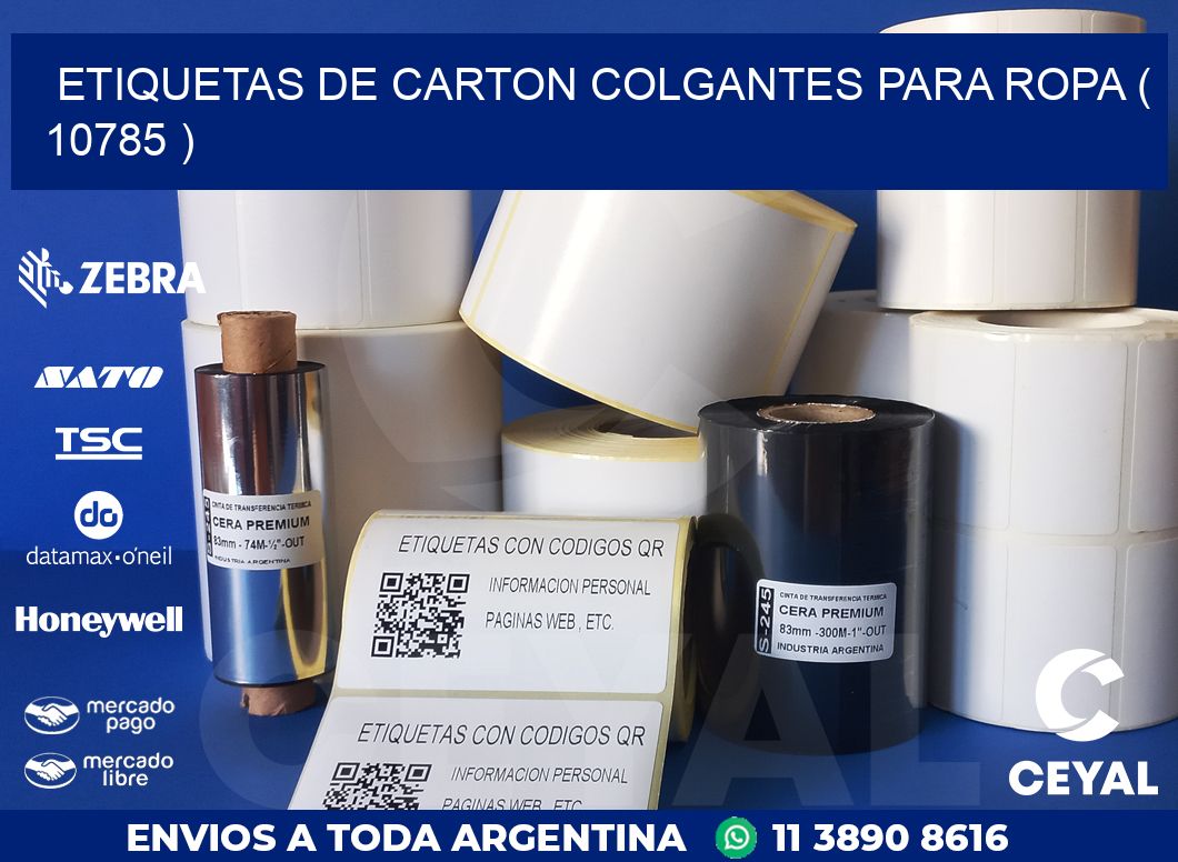 ETIQUETAS DE CARTON COLGANTES PARA ROPA ( 10785 )