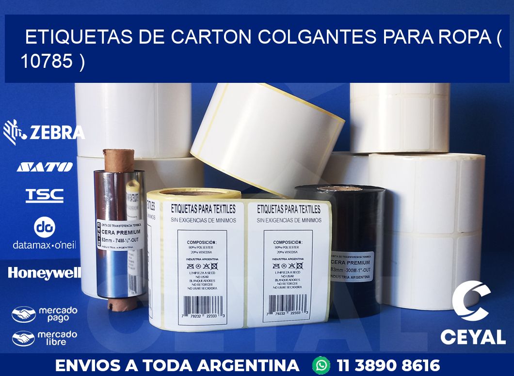 ETIQUETAS DE CARTON COLGANTES PARA ROPA ( 10785 )