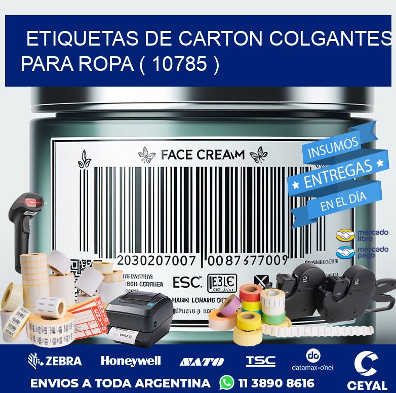 ETIQUETAS DE CARTON COLGANTES PARA ROPA ( 10785 )