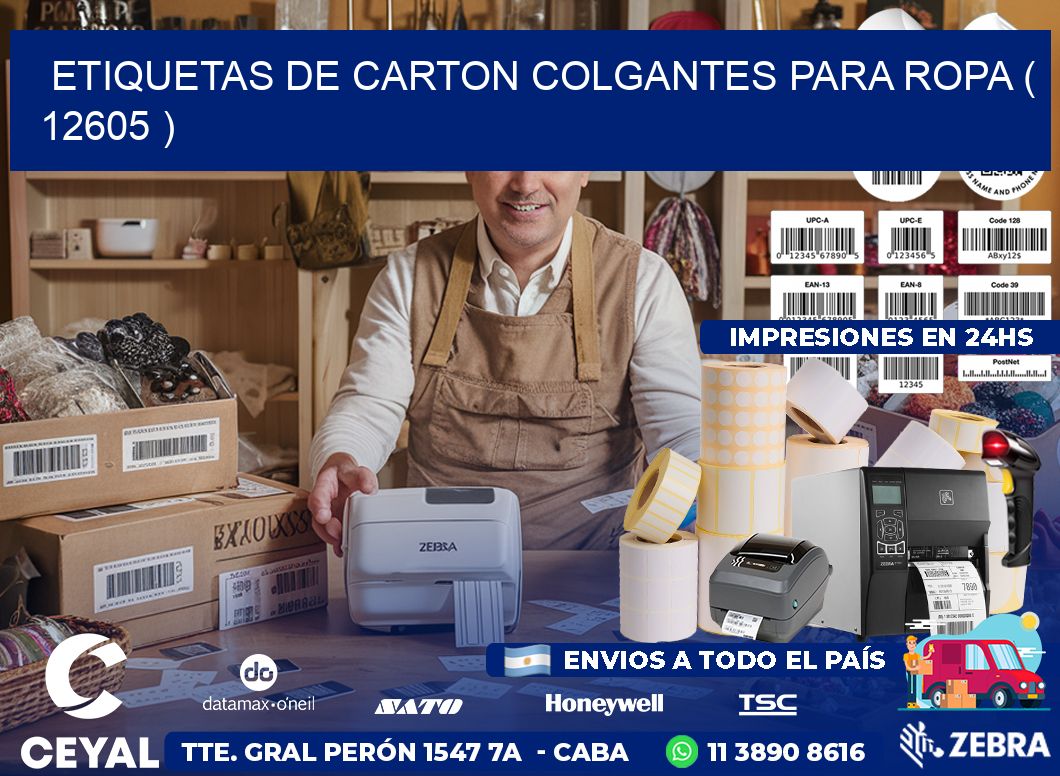 ETIQUETAS DE CARTON COLGANTES PARA ROPA ( 12605 )