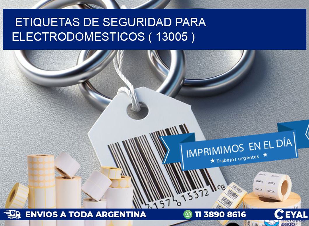 ETIQUETAS DE SEGURIDAD PARA ELECTRODOMESTICOS ( 13005 )