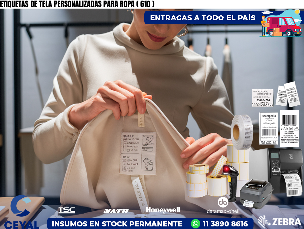 ETIQUETAS DE TELA PERSONALIZADAS PARA ROPA ( 610 )