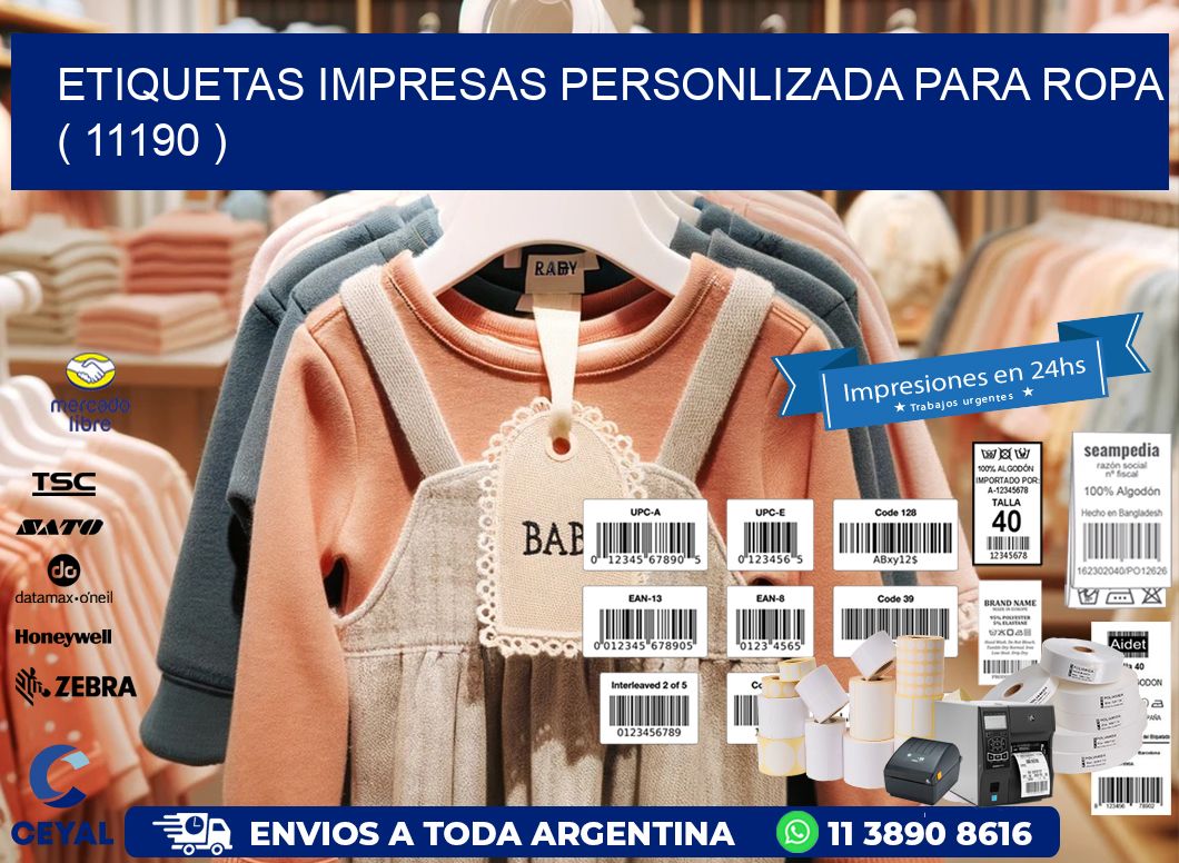 ETIQUETAS IMPRESAS PERSONLIZADA PARA ROPA   ( 11190 )