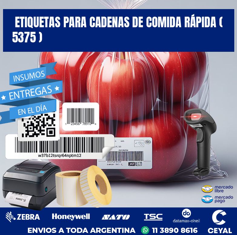 ETIQUETAS PARA CADENAS DE COMIDA RÁPIDA ( 5375 )