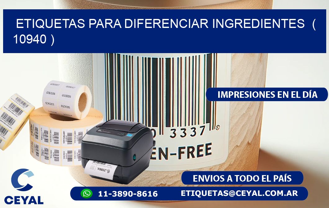 ETIQUETAS PARA DIFERENCIAR INGREDIENTES  ( 10940 )