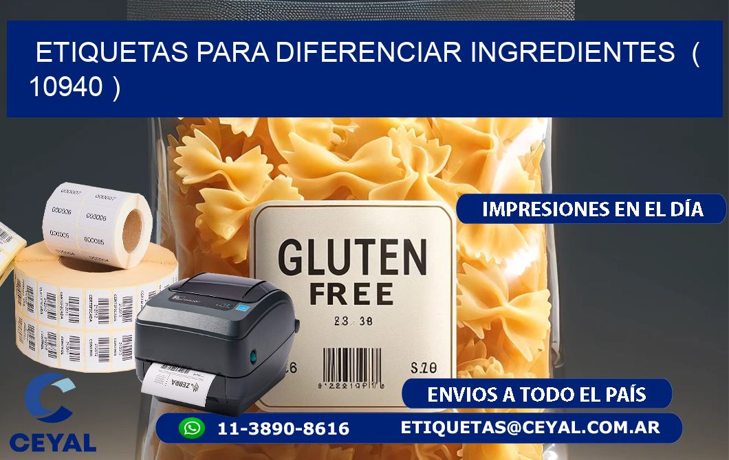 ETIQUETAS PARA DIFERENCIAR INGREDIENTES  ( 10940 )