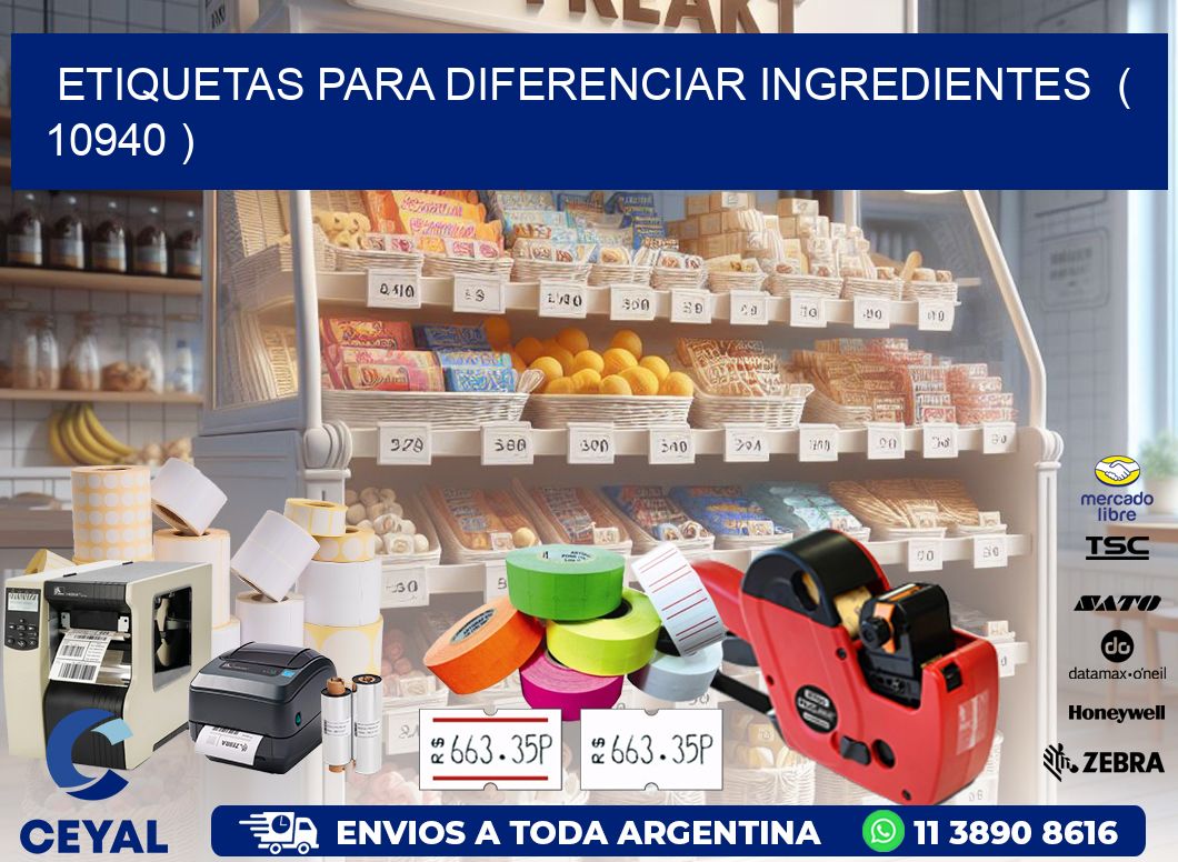 ETIQUETAS PARA DIFERENCIAR INGREDIENTES  ( 10940 )