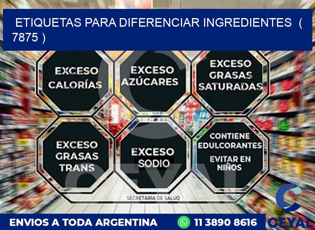 ETIQUETAS PARA DIFERENCIAR INGREDIENTES  ( 7875 )