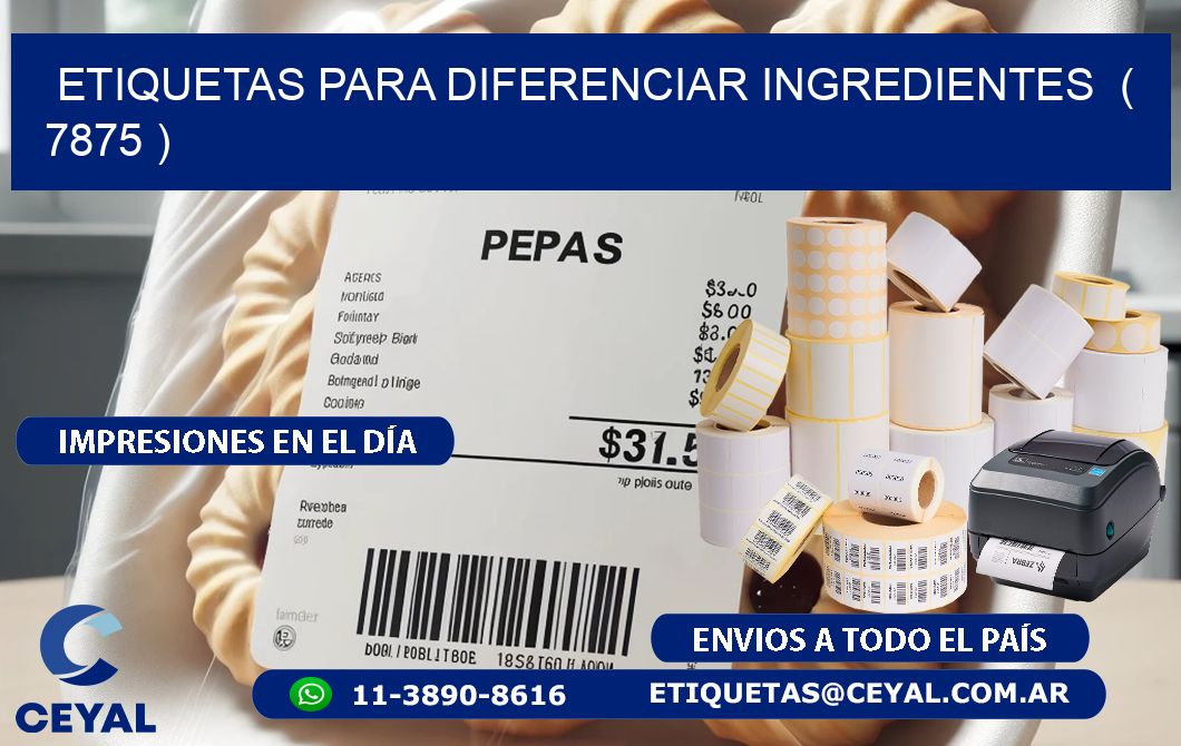 ETIQUETAS PARA DIFERENCIAR INGREDIENTES  ( 7875 )