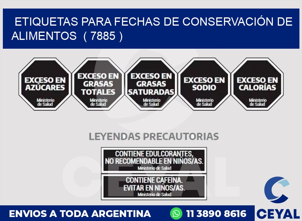 ETIQUETAS PARA FECHAS DE CONSERVACIÓN DE ALIMENTOS  ( 7885 )