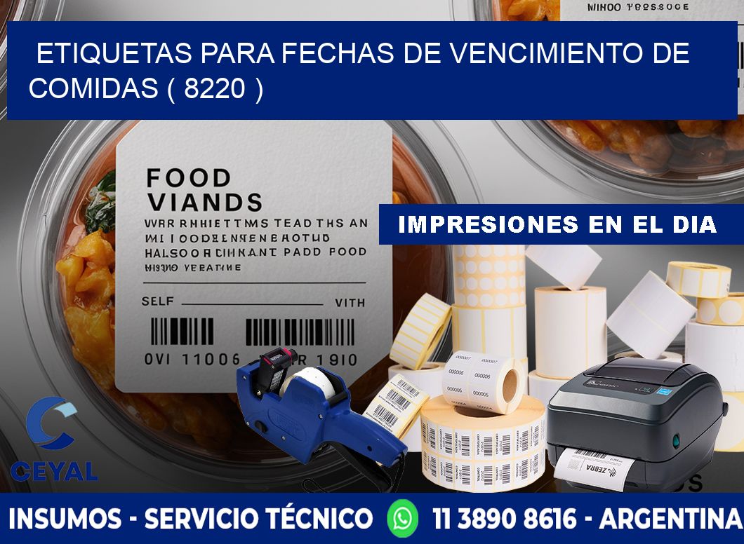 ETIQUETAS PARA FECHAS DE VENCIMIENTO DE COMIDAS ( 8220 )