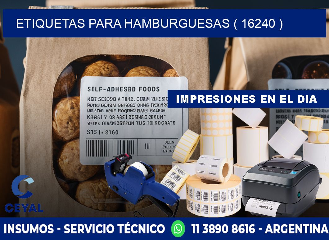 ETIQUETAS PARA HAMBURGUESAS ( 16240 )