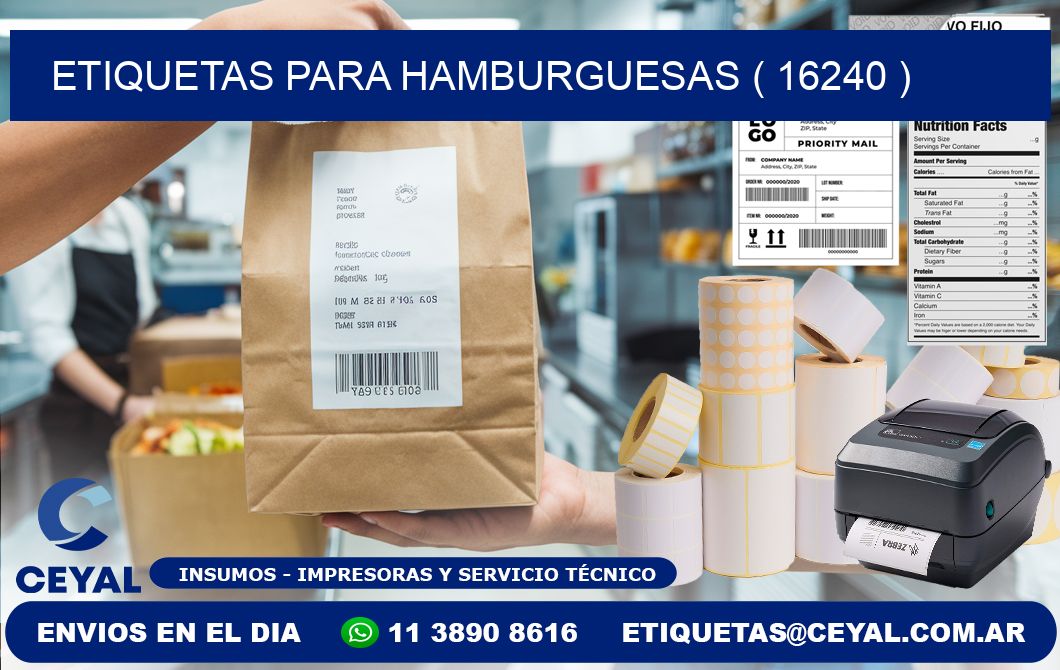 ETIQUETAS PARA HAMBURGUESAS ( 16240 )