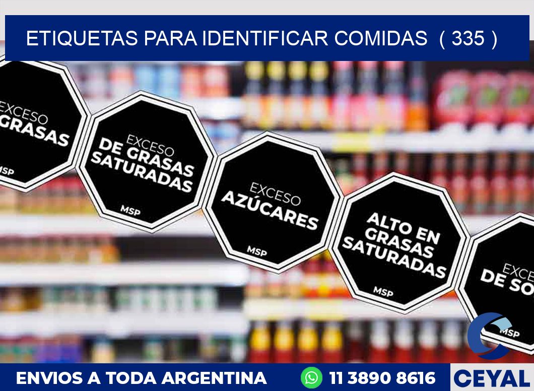 ETIQUETAS PARA IDENTIFICAR COMIDAS  ( 335 )