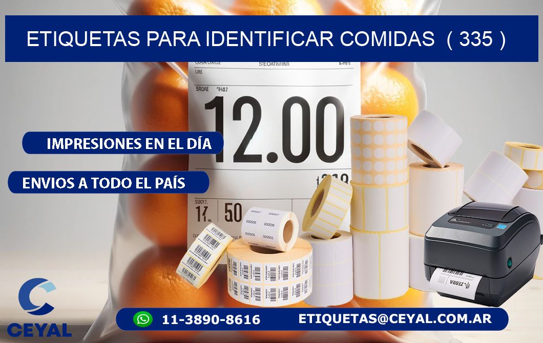 ETIQUETAS PARA IDENTIFICAR COMIDAS  ( 335 )