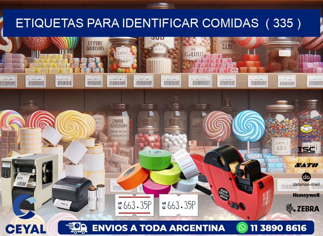 ETIQUETAS PARA IDENTIFICAR COMIDAS  ( 335 )