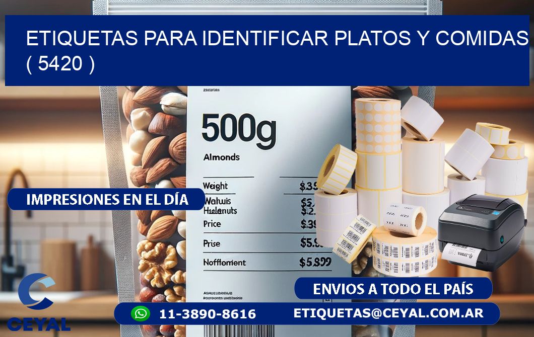 ETIQUETAS PARA IDENTIFICAR PLATOS Y COMIDAS  ( 5420 )