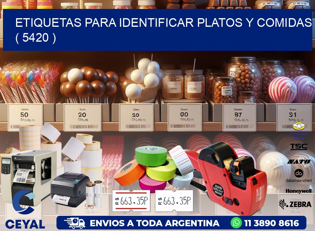 ETIQUETAS PARA IDENTIFICAR PLATOS Y COMIDAS  ( 5420 )