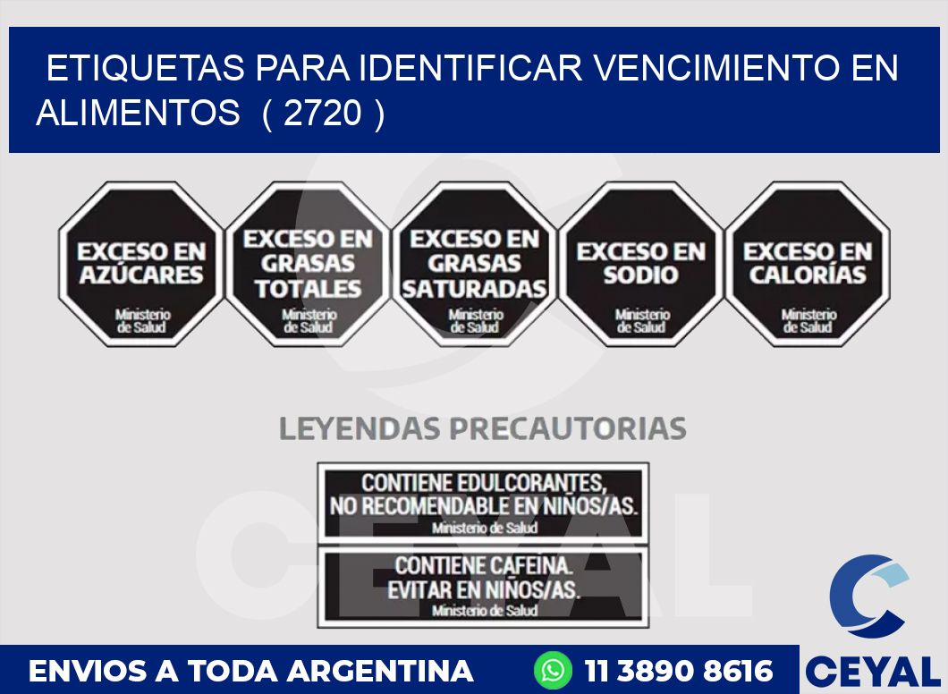 ETIQUETAS PARA IDENTIFICAR VENCIMIENTO EN ALIMENTOS  ( 2720 )