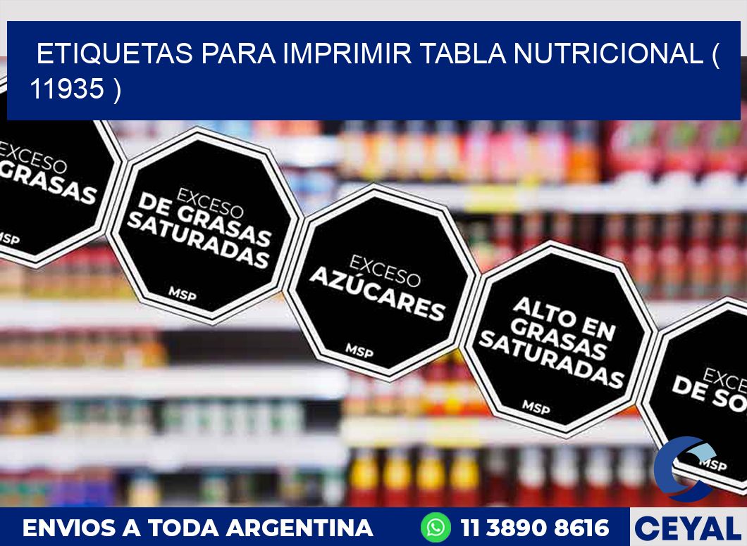 ETIQUETAS PARA IMPRIMIR TABLA NUTRICIONAL ( 11935 )