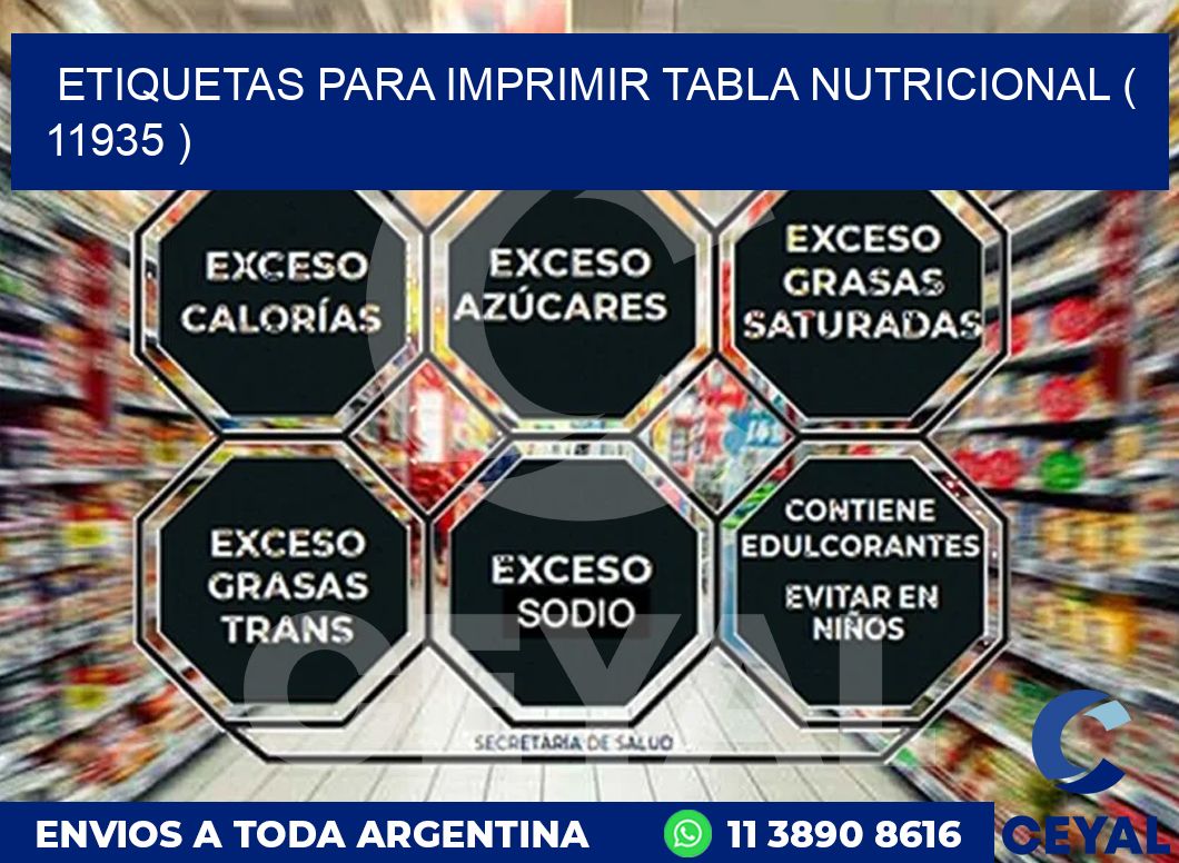 ETIQUETAS PARA IMPRIMIR TABLA NUTRICIONAL ( 11935 )