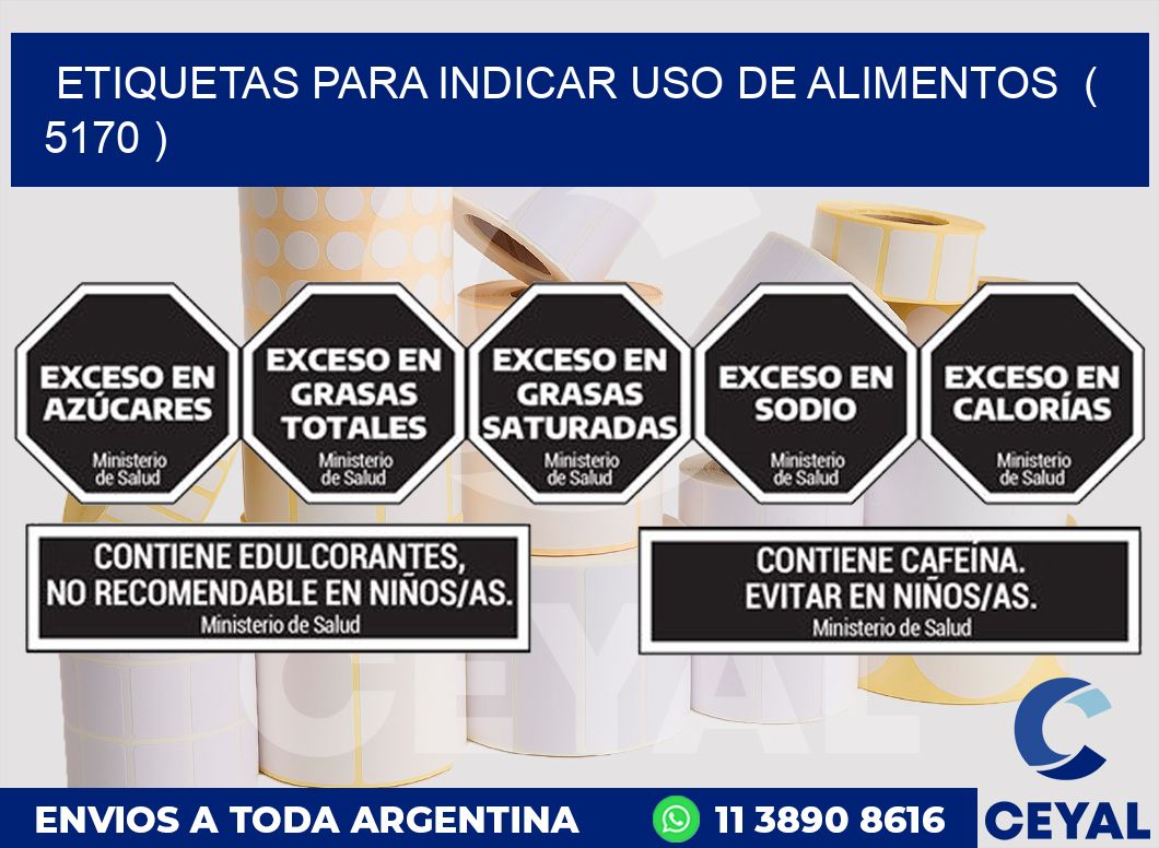 ETIQUETAS PARA INDICAR USO DE ALIMENTOS  ( 5170 )