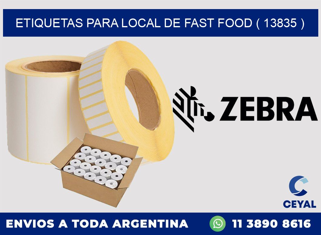 ETIQUETAS PARA LOCAL DE FAST FOOD ( 13835 )