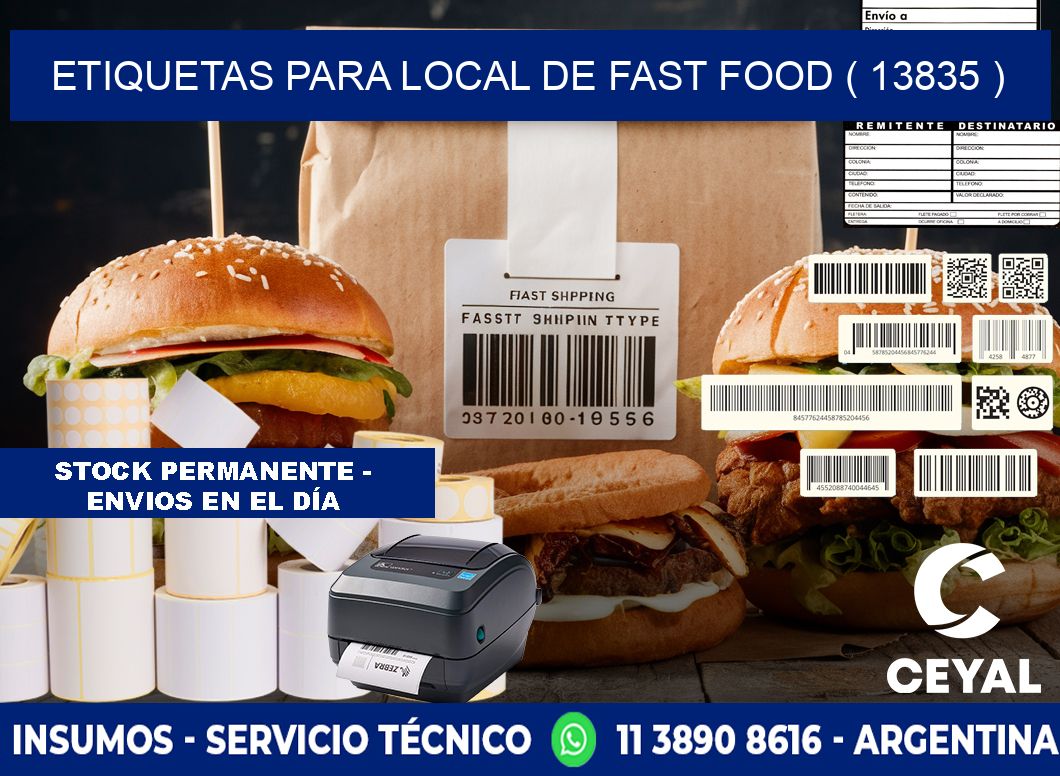 ETIQUETAS PARA LOCAL DE FAST FOOD ( 13835 )