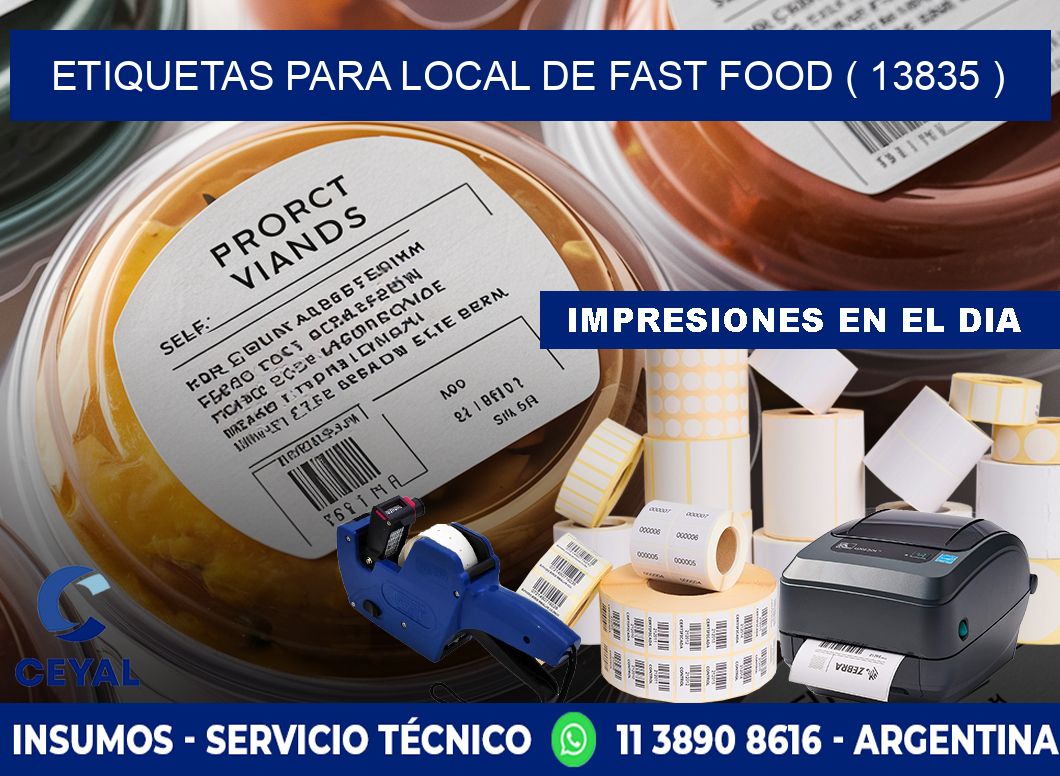 ETIQUETAS PARA LOCAL DE FAST FOOD ( 13835 )