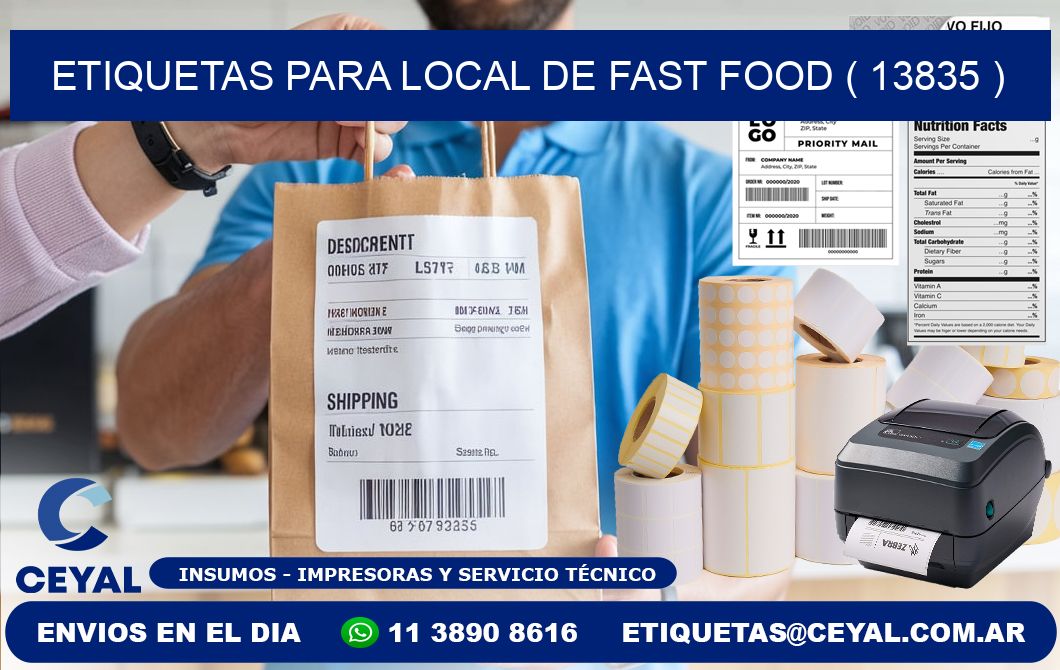 ETIQUETAS PARA LOCAL DE FAST FOOD ( 13835 )