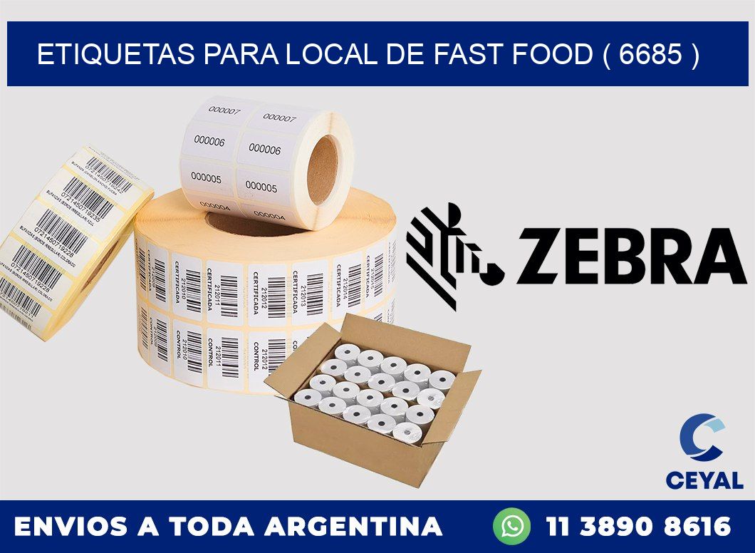 ETIQUETAS PARA LOCAL DE FAST FOOD ( 6685 )