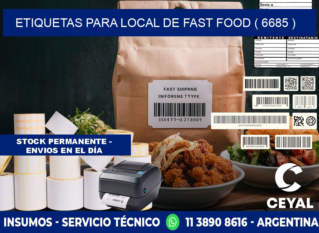 ETIQUETAS PARA LOCAL DE FAST FOOD ( 6685 )