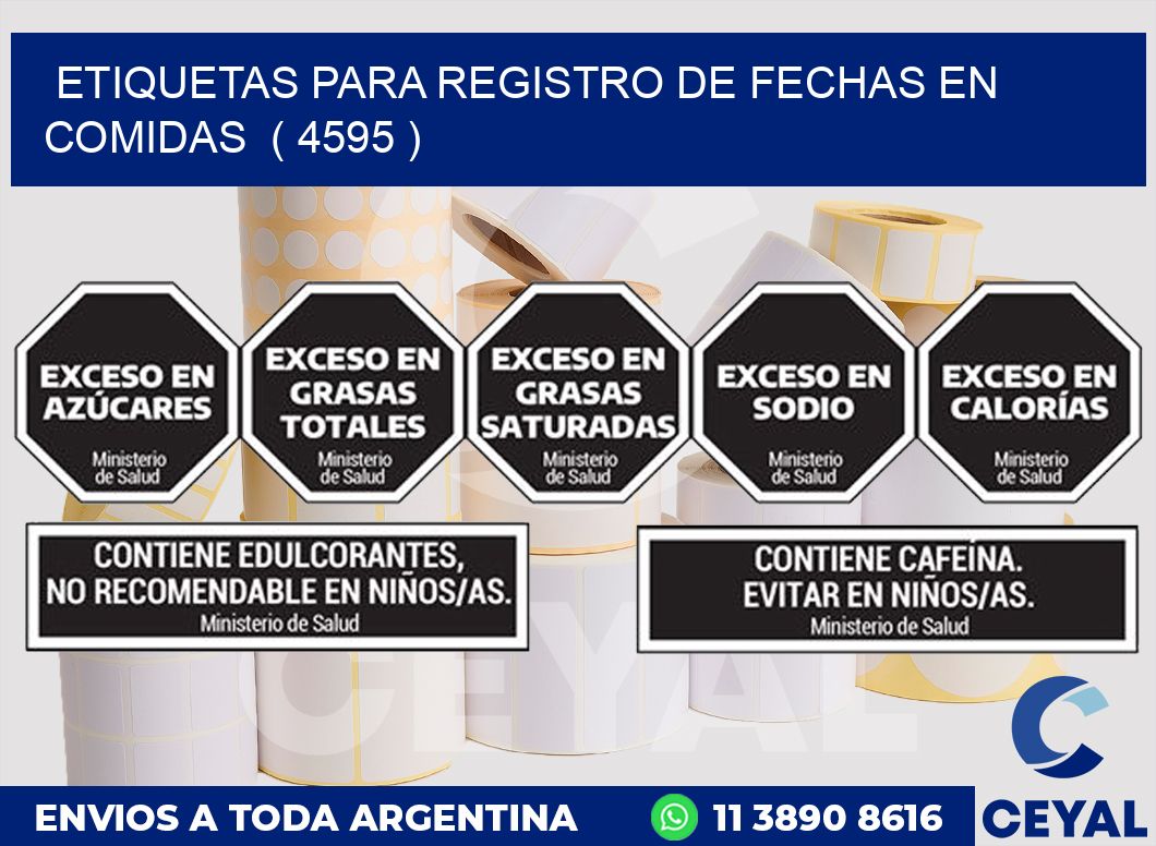 ETIQUETAS PARA REGISTRO DE FECHAS EN COMIDAS  ( 4595 )