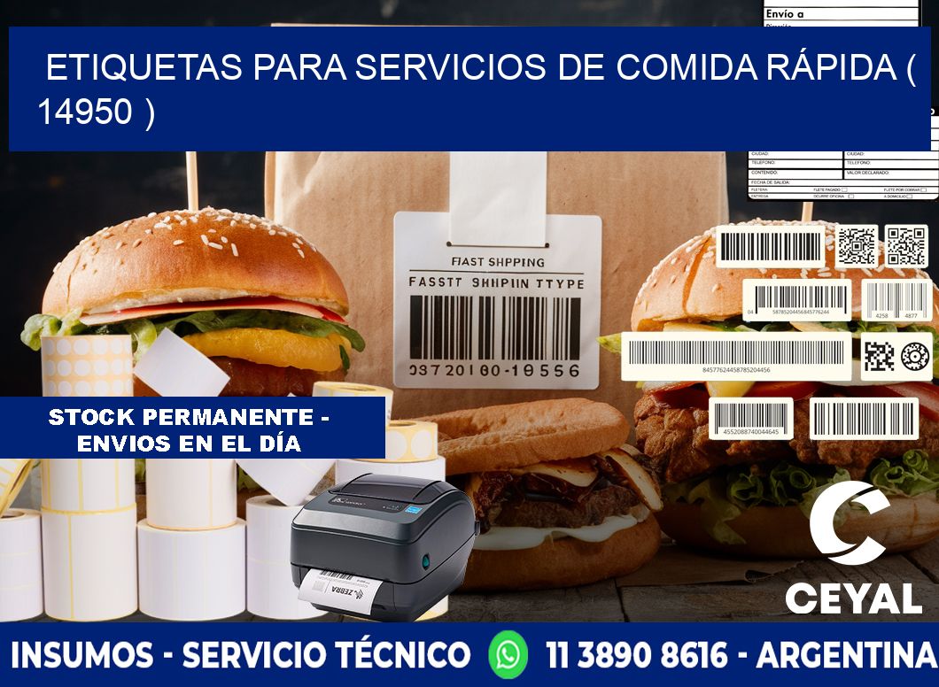 ETIQUETAS PARA SERVICIOS DE COMIDA RÁPIDA ( 14950 )