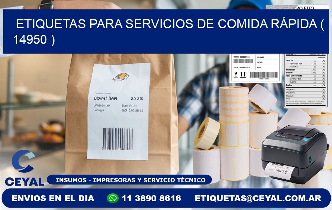 ETIQUETAS PARA SERVICIOS DE COMIDA RÁPIDA ( 14950 )