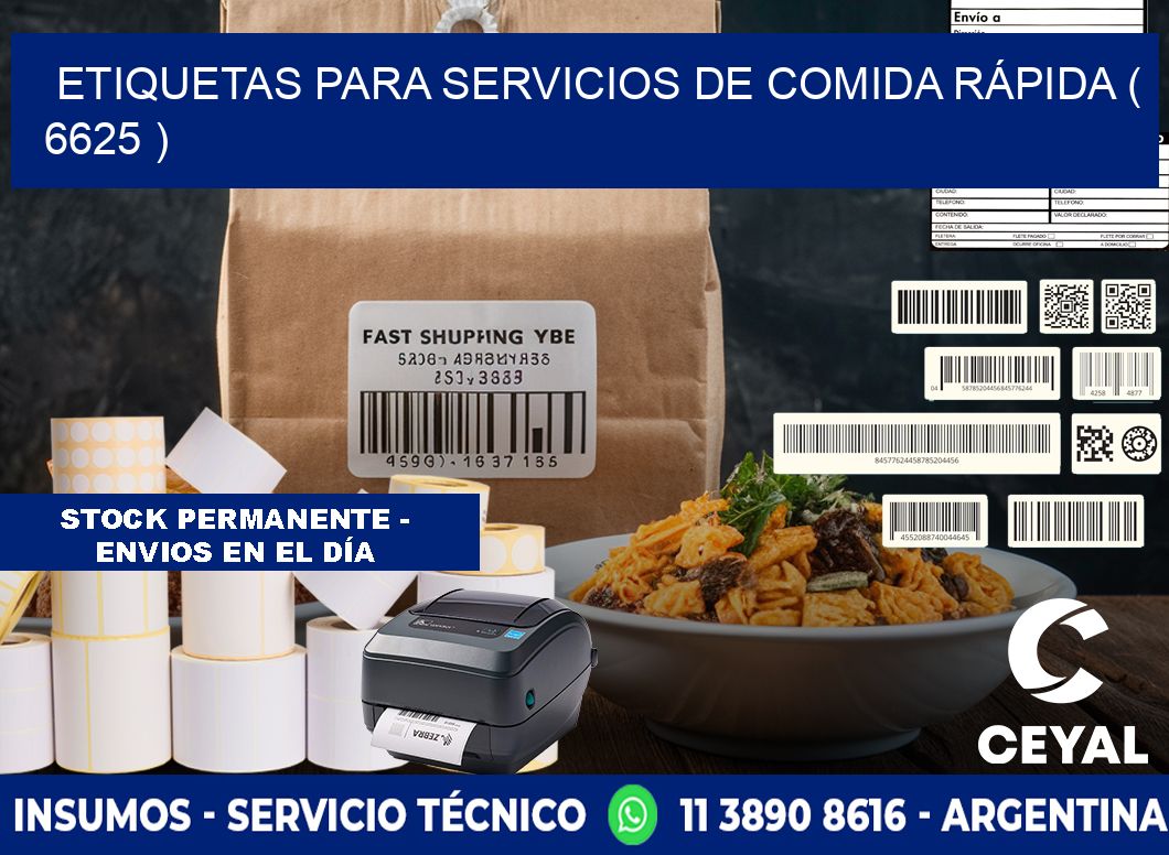 ETIQUETAS PARA SERVICIOS DE COMIDA RÁPIDA ( 6625 )