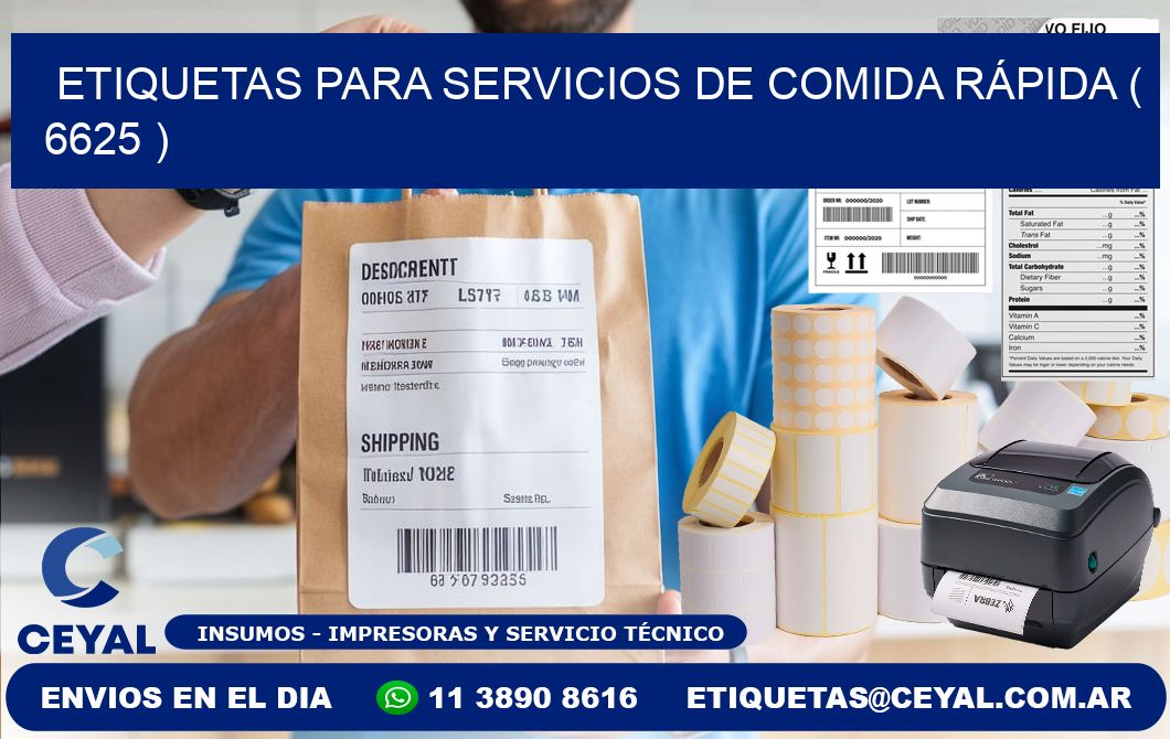 ETIQUETAS PARA SERVICIOS DE COMIDA RÁPIDA ( 6625 )