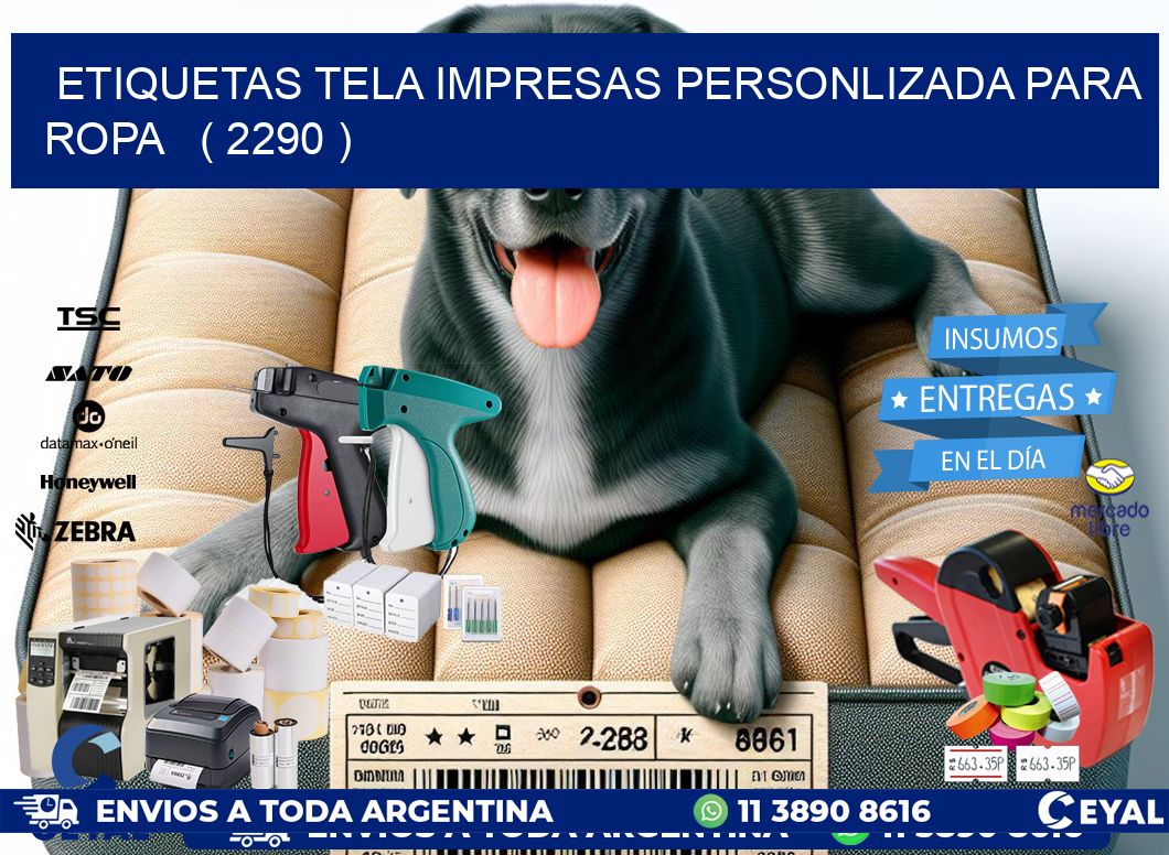 ETIQUETAS TELA IMPRESAS PERSONLIZADA PARA ROPA   ( 2290 )