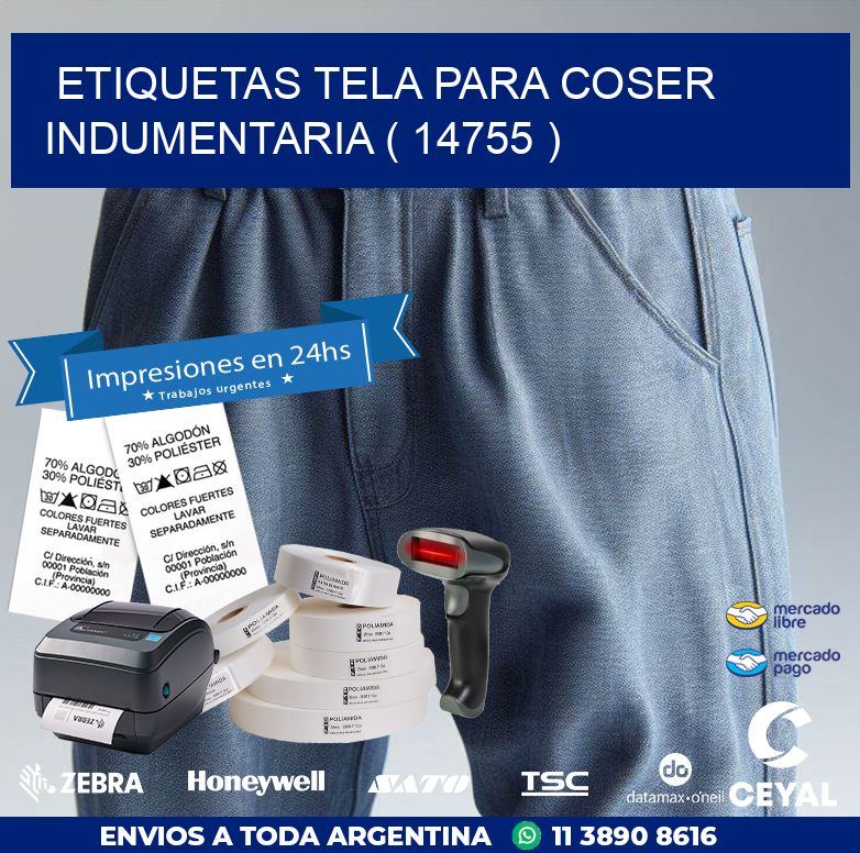 ETIQUETAS TELA PARA COSER INDUMENTARIA ( 14755 )