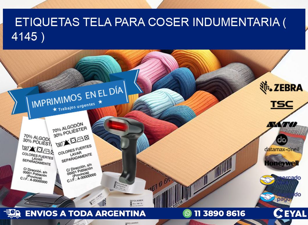 ETIQUETAS TELA PARA COSER INDUMENTARIA ( 4145 )