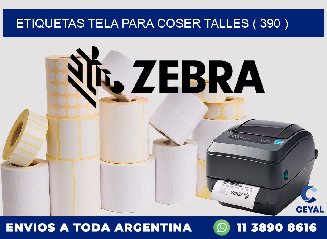 ETIQUETAS TELA PARA COSER TALLES ( 390 )