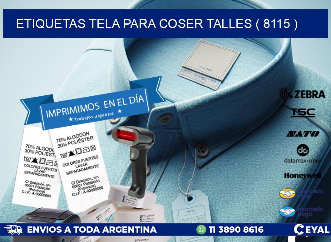 ETIQUETAS TELA PARA COSER TALLES ( 8115 )