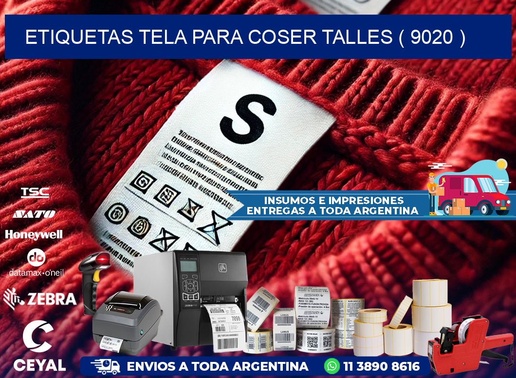 ETIQUETAS TELA PARA COSER TALLES ( 9020 )