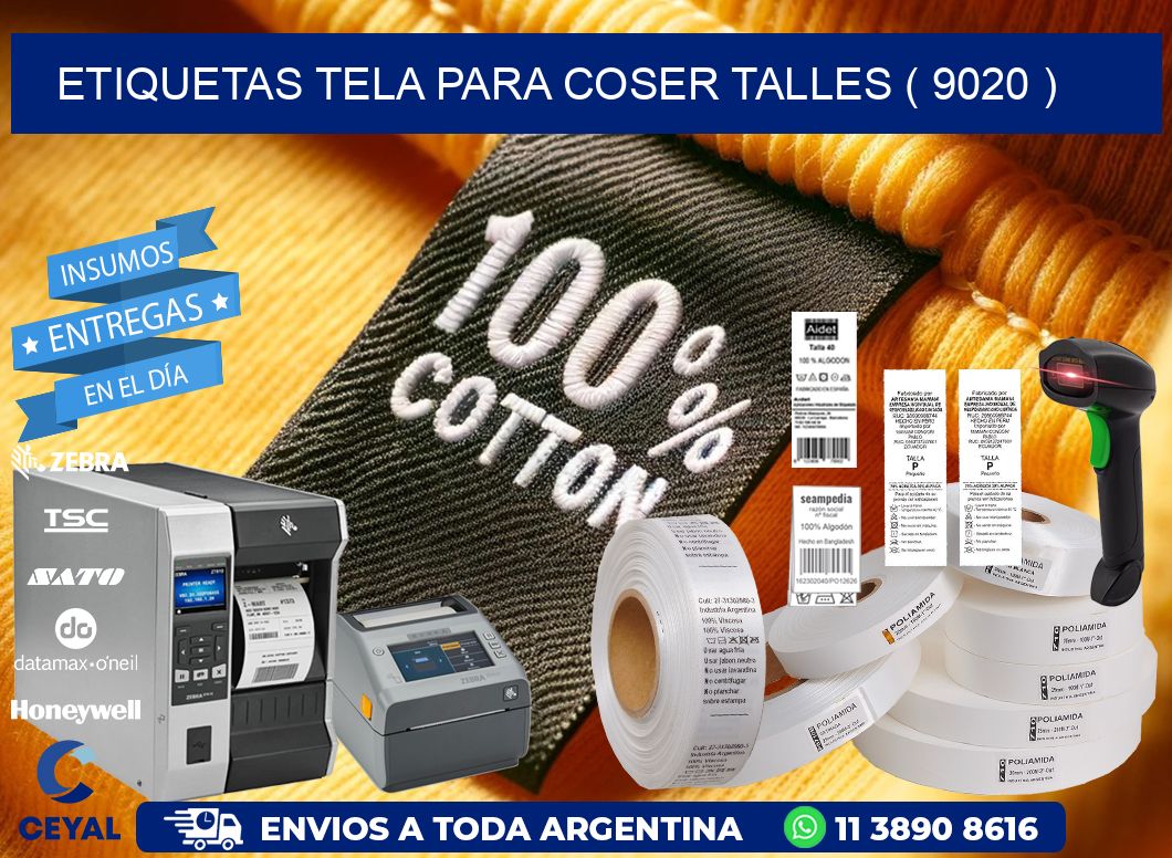 ETIQUETAS TELA PARA COSER TALLES ( 9020 )