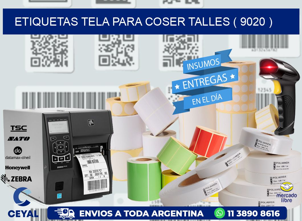 ETIQUETAS TELA PARA COSER TALLES ( 9020 )