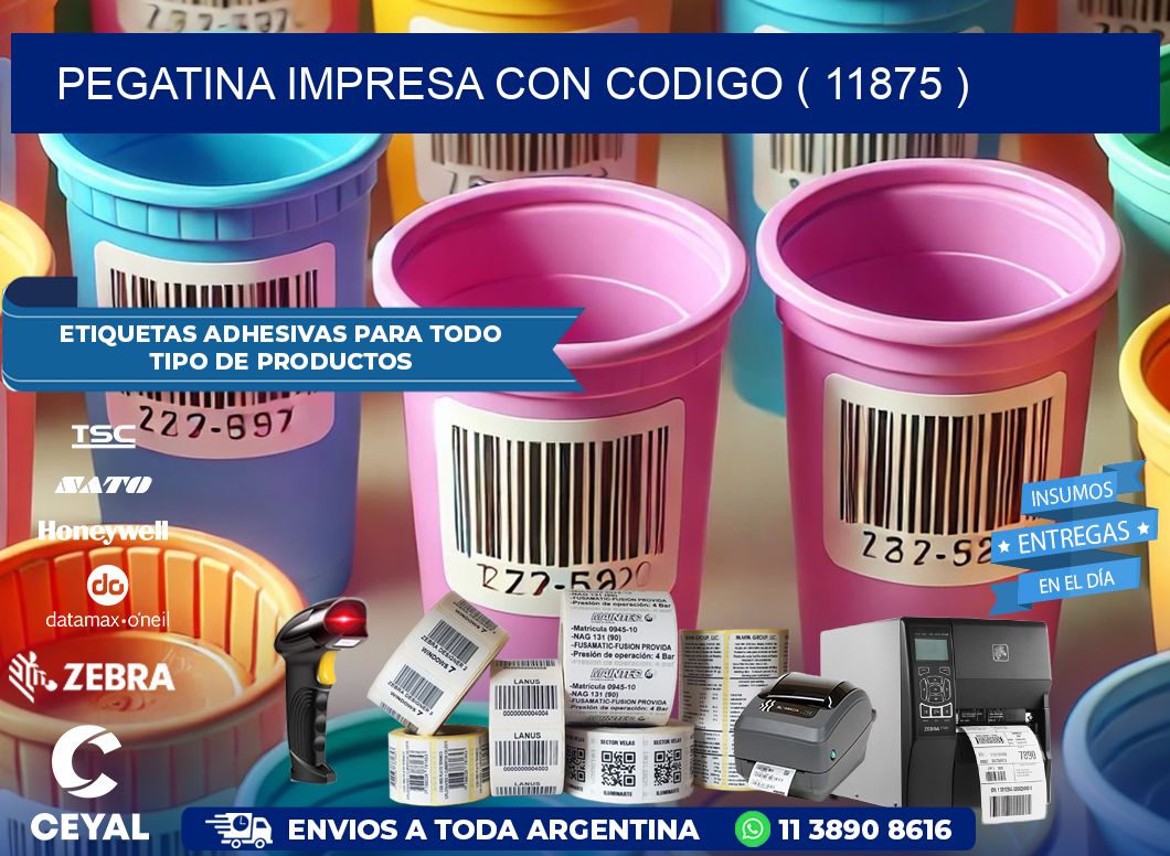 PEGATINA IMPRESA CON CODIGO ( 11875 )