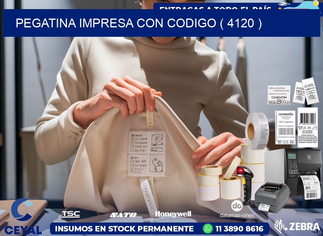 PEGATINA IMPRESA CON CODIGO ( 4120 )