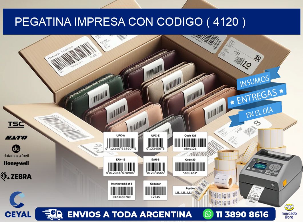 PEGATINA IMPRESA CON CODIGO ( 4120 )