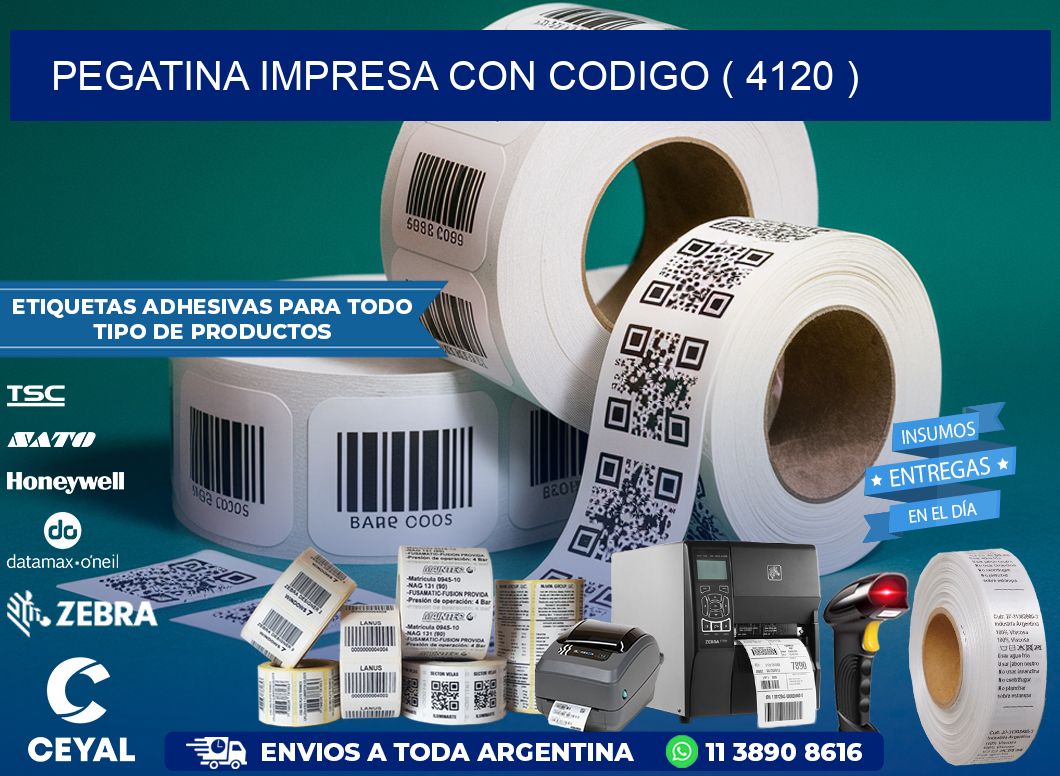 PEGATINA IMPRESA CON CODIGO ( 4120 )